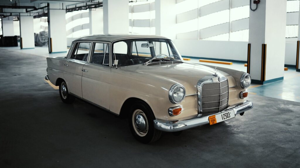 Mercedes-Benz 230 Fintail (W110), 1967. Rare twin carb car with the four speed floor shift manual. for sale in Dubai, UAE – photo 1 of 20